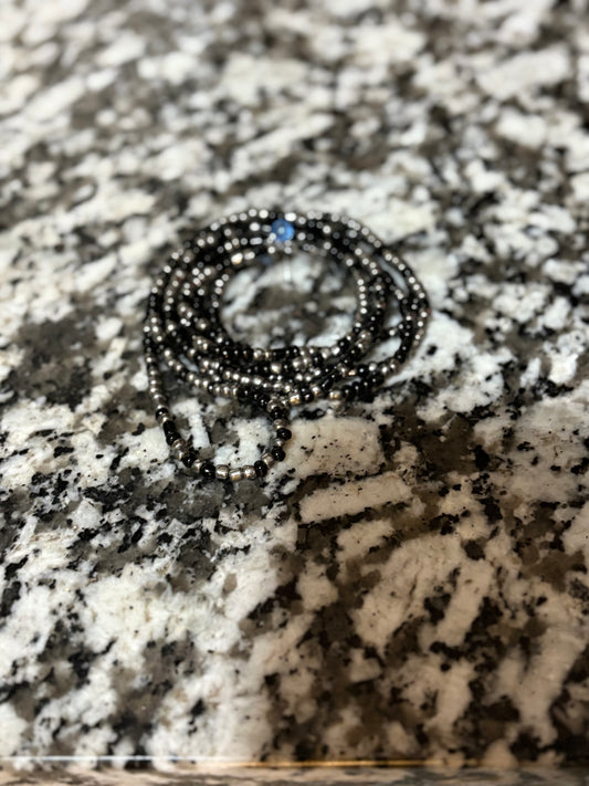 ✨ Unity Waist Beads – Black & White Harmony ✨